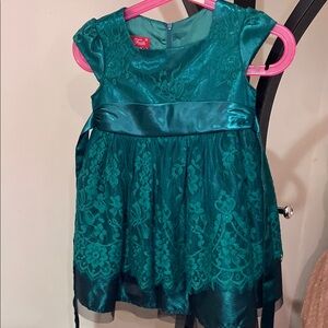 Girls' Teal Lace Party Dress